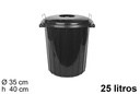Cubo plástico basura negro 25 l.