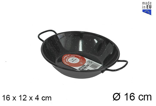 [201303] Poêle à frire profonde en émail avec poignées 16 cm