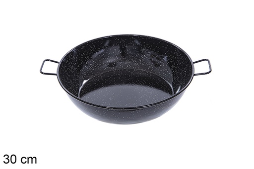 [201313] Deep enamel frying pan with handles 36 cm