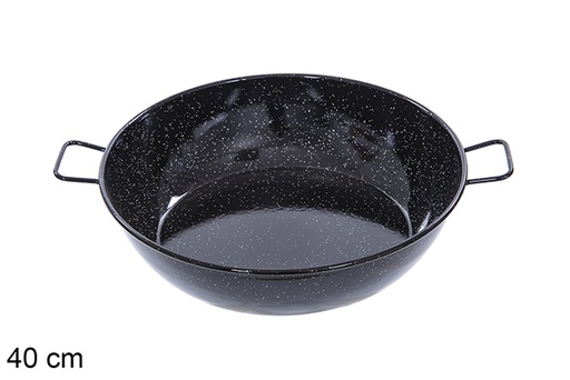 [201315] Deep enamel frying pan with handles 40 cm