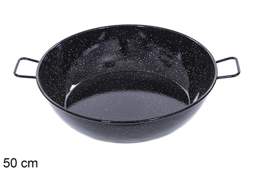 [201317] Deep enamel frying pan with handles 50 cm