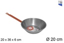 Sartén pulida honda con mango 20 cm