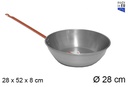 Sartén pulida honda con mango 28 cm
