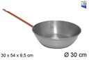 Sartén pulida honda con mango 30 cm