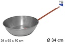 Sartén pulida honda con mango 34 cm