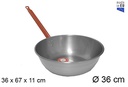 Sartén pulida honda con mango 36 cm