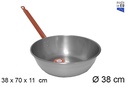 Sartén pulida honda con mango 38 cm