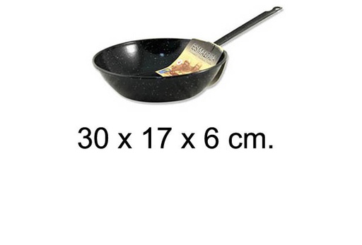[201369] Enameled deep frying pan with handle 16 cm