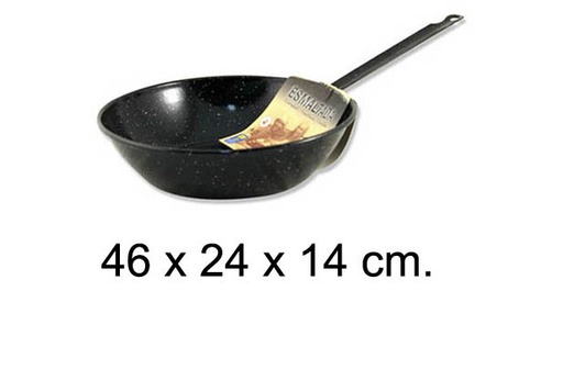 [201373] Enameled deep frying pan with handle 24 cm