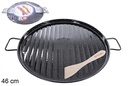 Plancha grill esmaltada + paleta regalo 46 cm
