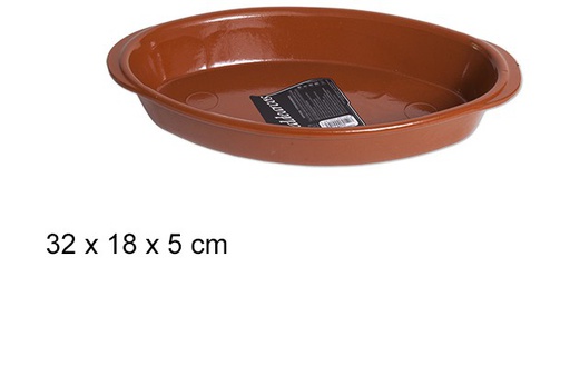 [201444] Tabuleiro de barro oval 32x18 cm