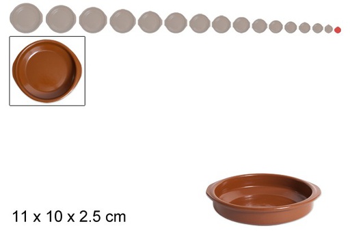 [201446] Clay saucepan with handles 10 cm