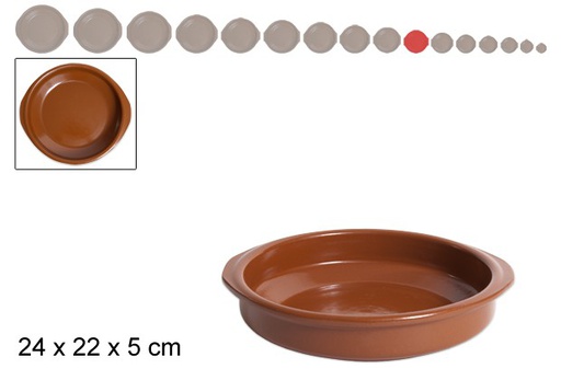 [201447] Clay saucepan with handles 22 cm  
