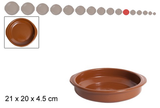 [201451] Clay saucepan with handles 20 cm