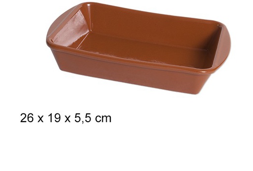 [201455] Rectangular clay tray 26x19 cm
