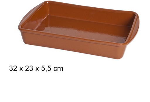[201456] Rectangular clay tray 32x23 cm
