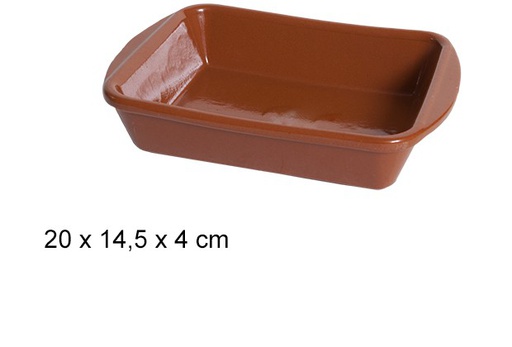 [201459] Rectangular clay tray 18x14 cm