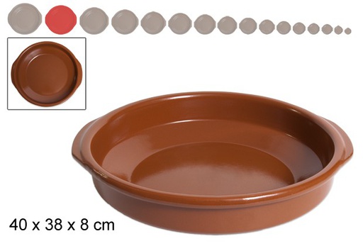 [201461] Clay saucepan with handles 38 cm 