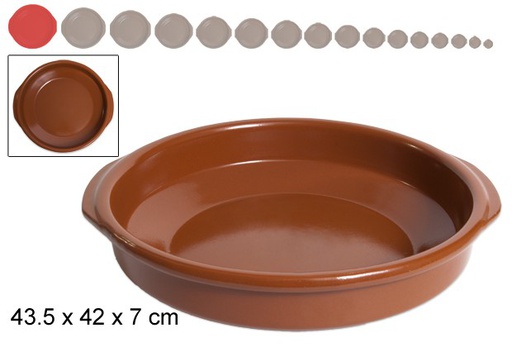 [201462] Clay saucepan with handles 42 cm 