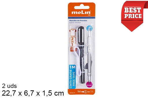 [202044] Marcador prendas doble punta negro