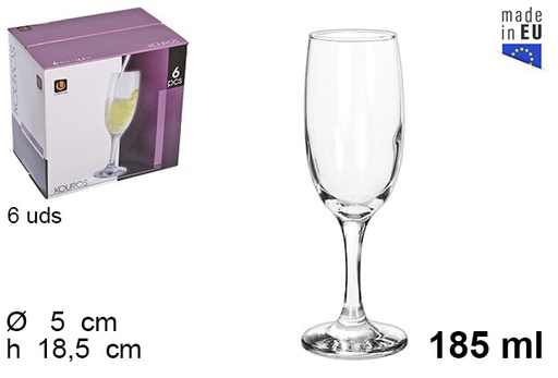 [202308] Bicchiere da champagne Kouros in vetro 185 ml
