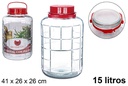 Bote cristal con asa roja 15 litros