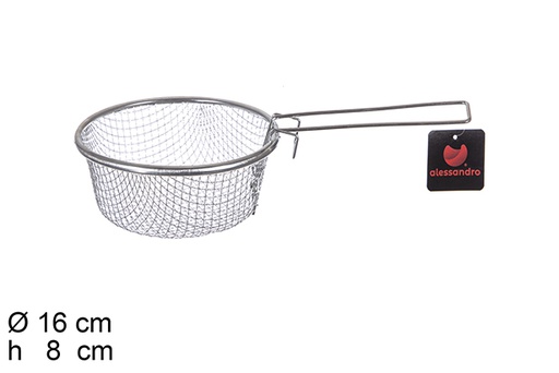 [100369] Stainless steel frying basket with handle 16 cm