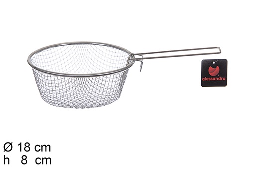 [100370] Stainless steel frying basket with handle 18 cm