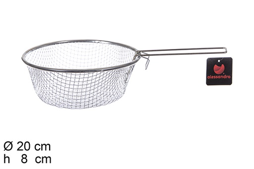 [100371] Stainless steel frying basket with handle 20 cm
