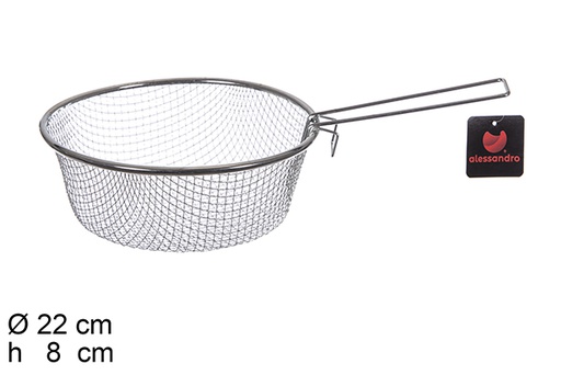 [100372] Cesto acero inox para freír con mango 22 cm