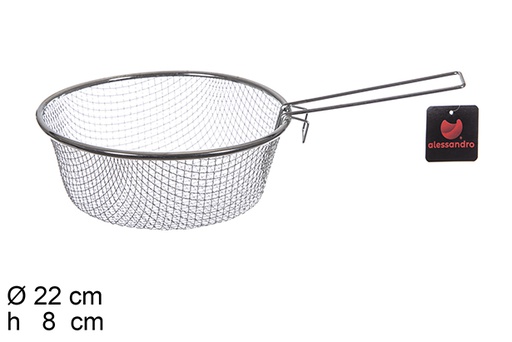 [100372] Stainless steel frying basket with handle 22 cm