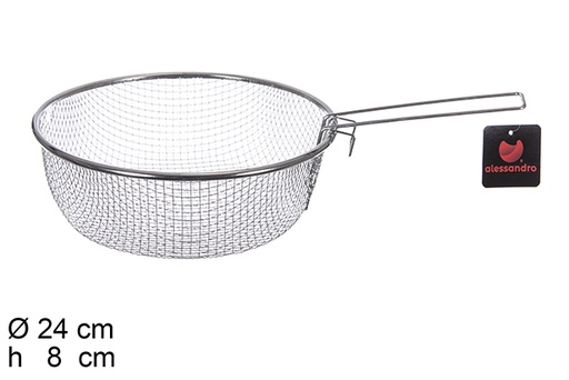 [100373] Stainless steel frying basket with handle 24 cm