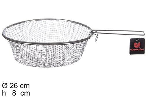 [100374] Cesto acero inox para freír con mango 26 cm