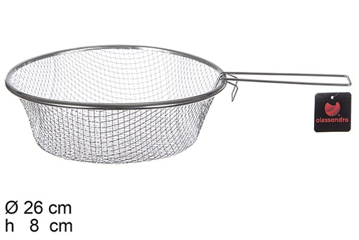 [100374] Stainless steel frying basket with handle 26 cm