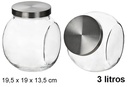 Bote cristal tapa metal 3 litros