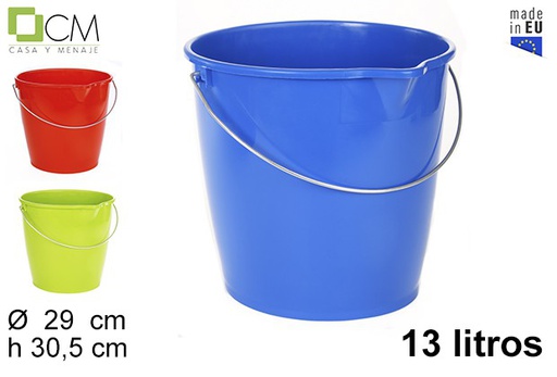 [102946] Plastic bucket assorted colors 13 l.