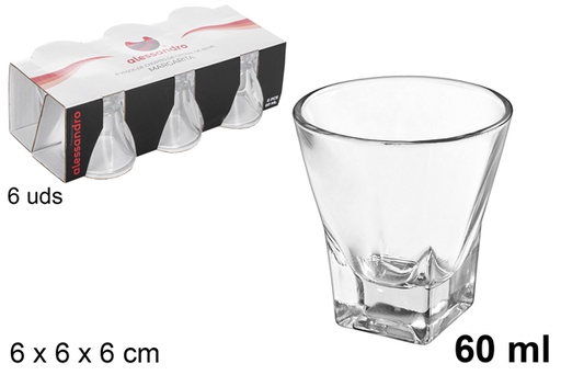 [103214] Pack 6 vaso cristal chupitos margarita 60 ml