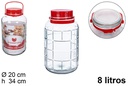 Bote cristal con asa roja 8 Litros
