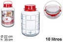 Bote cristal con asa roja 10 litros