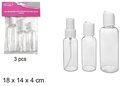 Pack 3 botellas cosmética viaje
