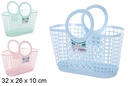Cesta plástico compra colores surtidos 32x26 cm