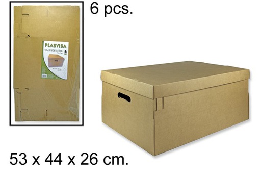 [101765] Caja carton multiuso marron 53x44x26cm