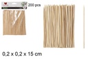Pack 200 pinchos bambú barbacoa 15 cm