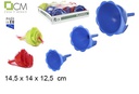 Pack 3 embudos plástico flor