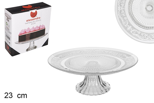 [104141] Porta bolo de vidro decorada 23 cm
