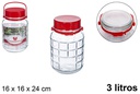 Bote cristal con asa roja 3 litros