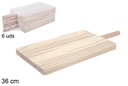 Tabla de madera para cortar con mango 36 cm