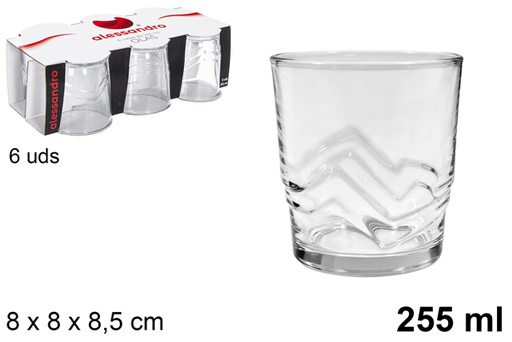 [100495] Vaso cristal pack 6 agua olas 255ml