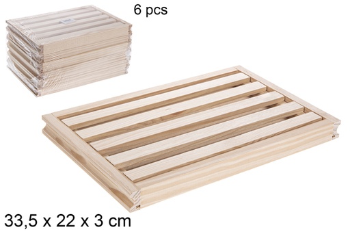 [105341] Wooden bread cutting board 33x22 cm