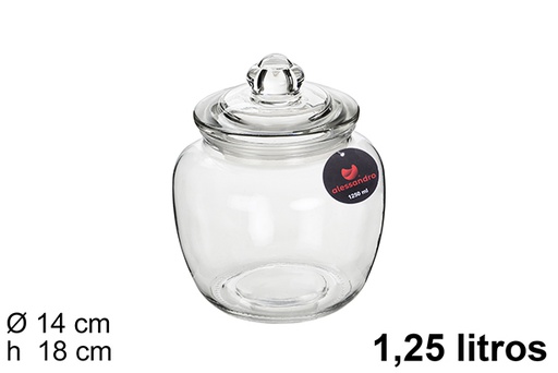 [101722] Barattolo ermetico in vetro 1,25 l.